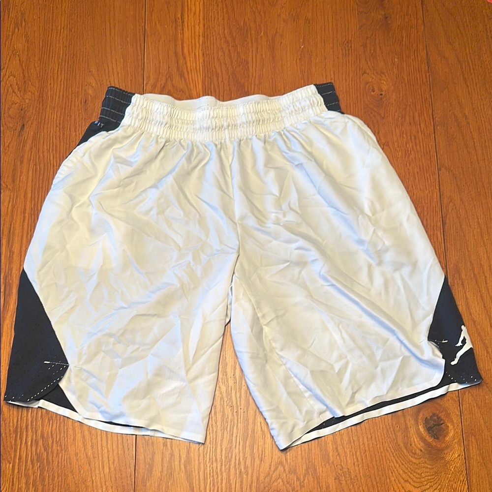 Men's Jordan White and Black Athletic Shorts